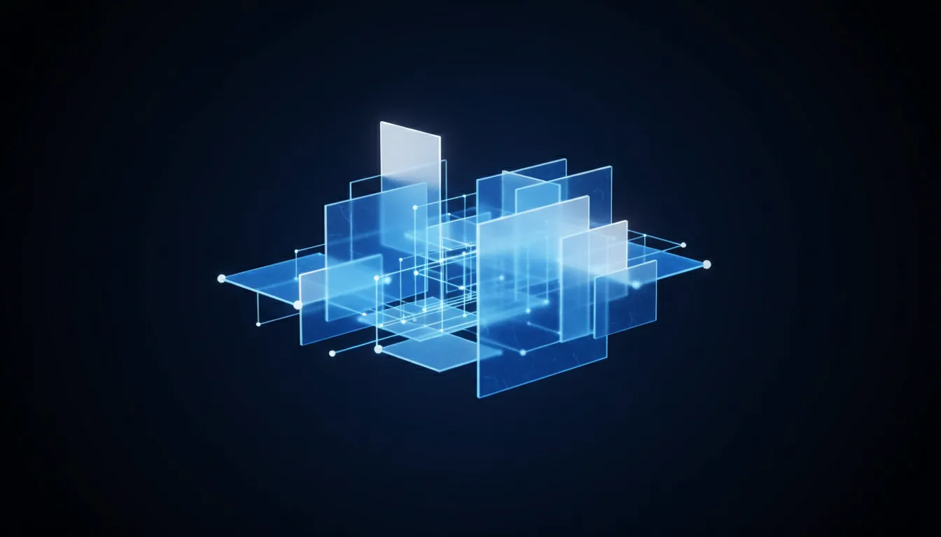 Abstract illustration of layered cloud software architecture