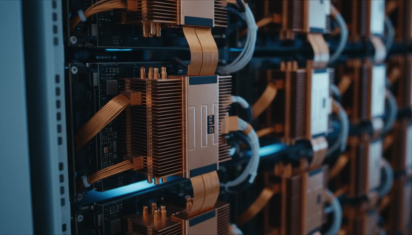 GPU server sleds inside an AI compute cluster