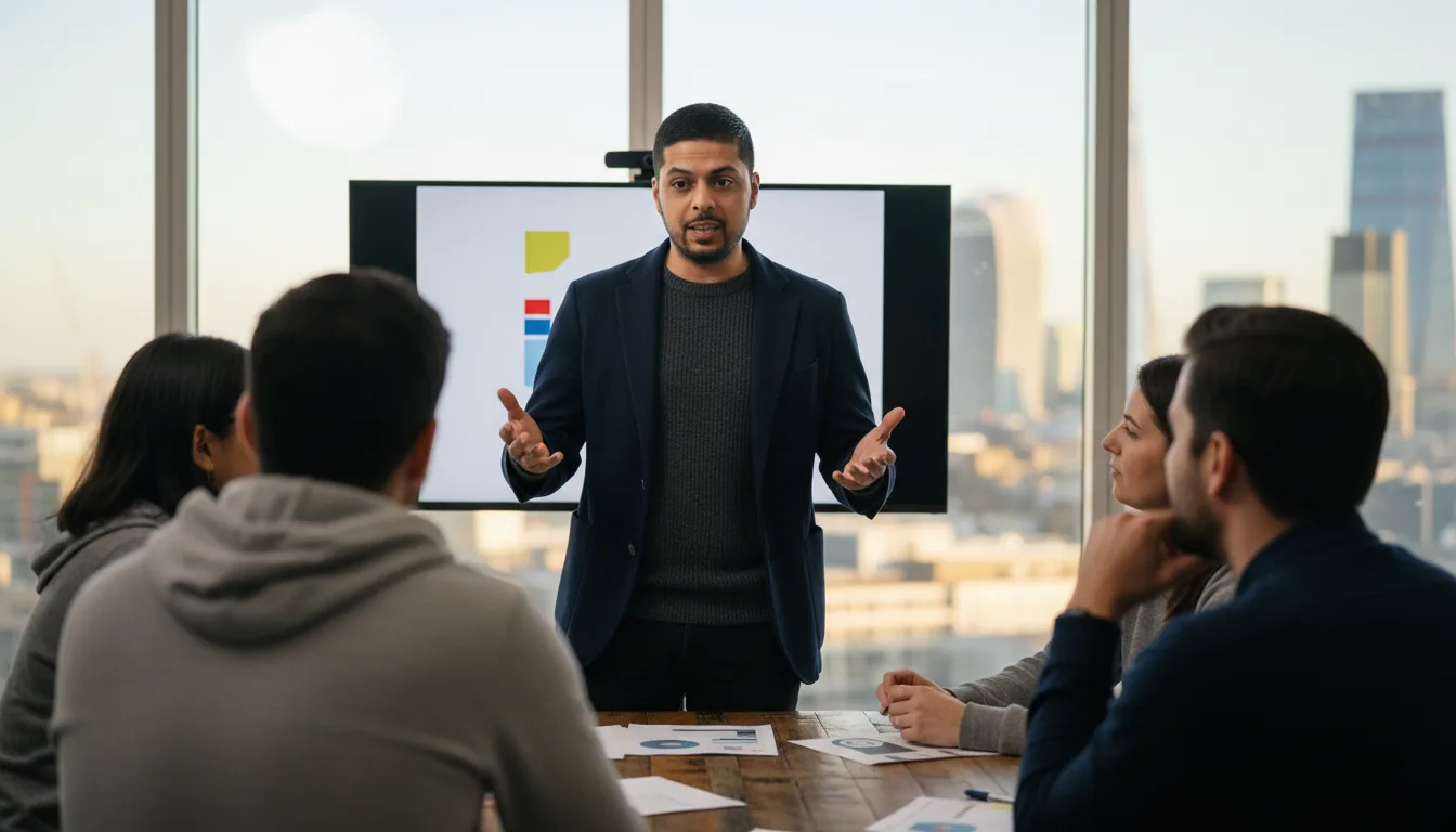 Mayur Kale leading a weekly engineering standup