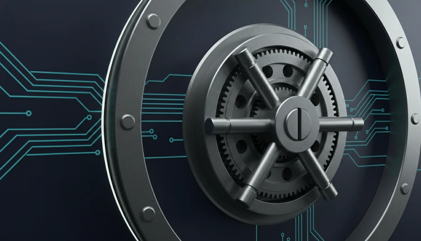 A vault locking mechanism with etched circuit traces — security engineering